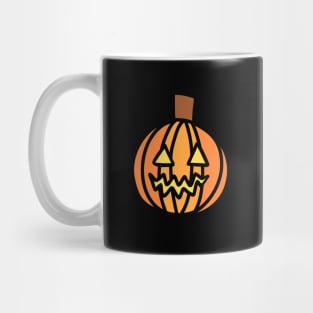 Cute Jack o’ Lantern Pumpkin Cartoon on a Black Backdrop, made by EndlessEmporium Mug